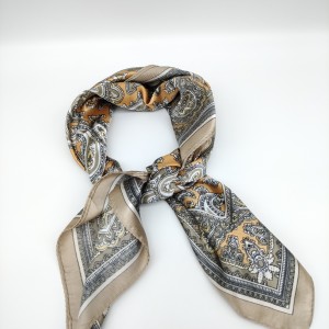 brown retro small silk scarf